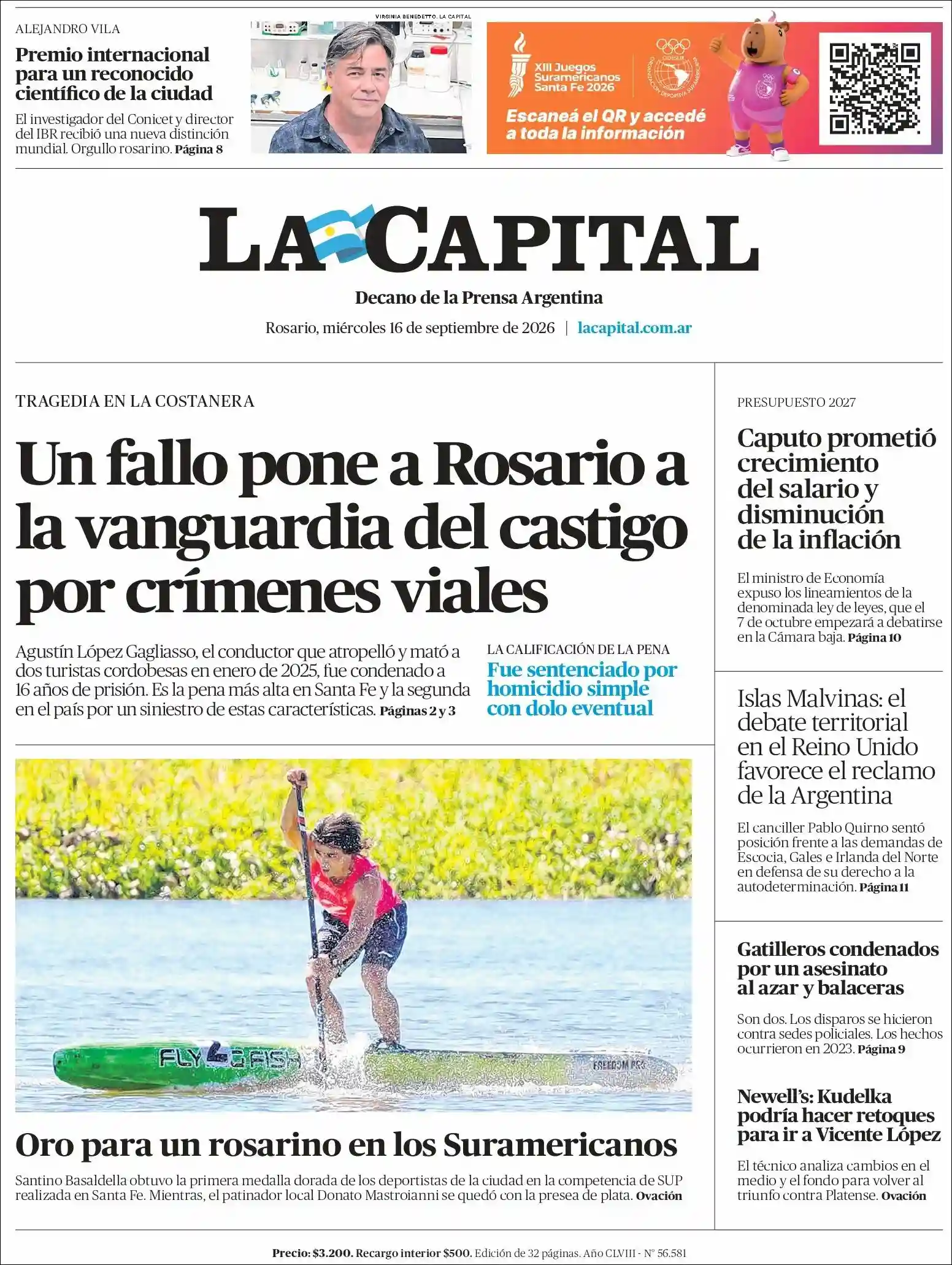 Estudios Max | PORTAL VOZ - Tapa del diario La Capital Rosario