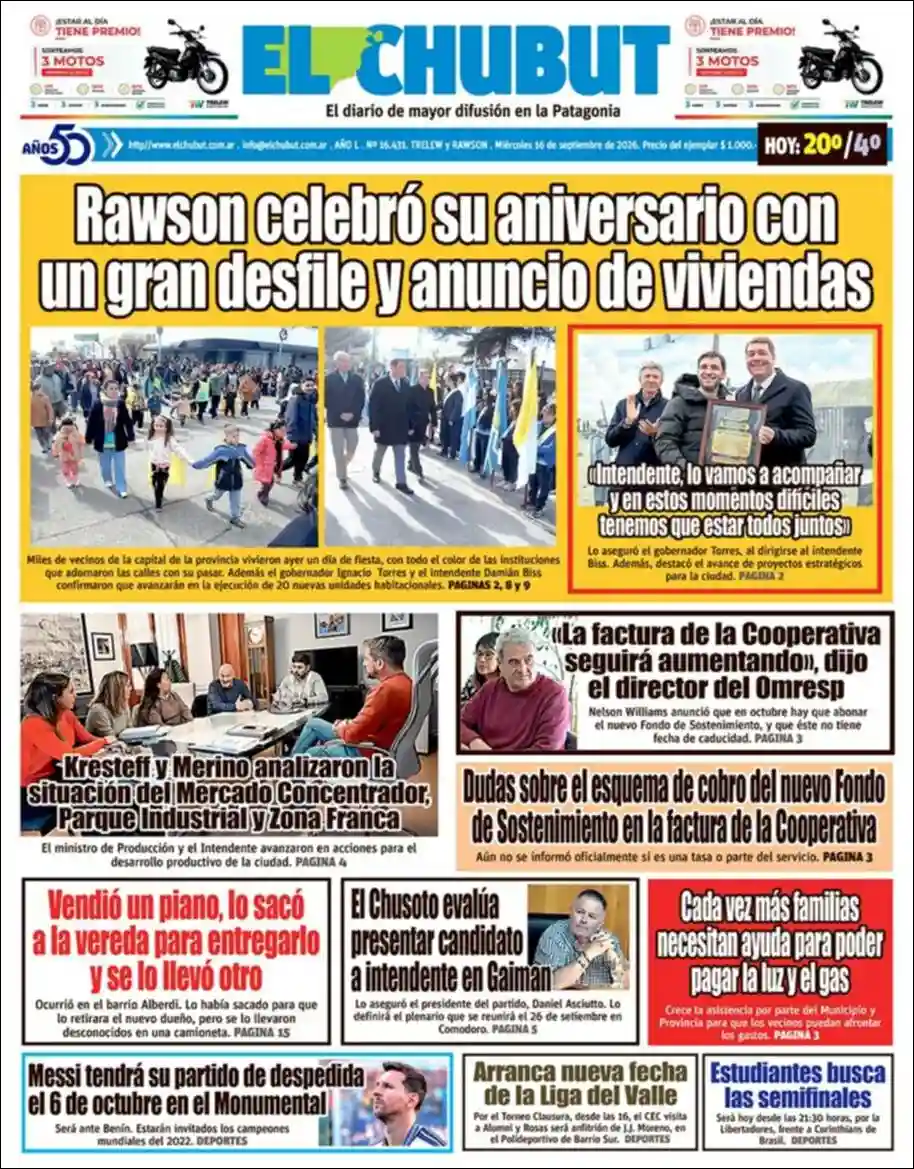 Estudios Max | PORTAL VOZ - Tapa del diario El Chubut
