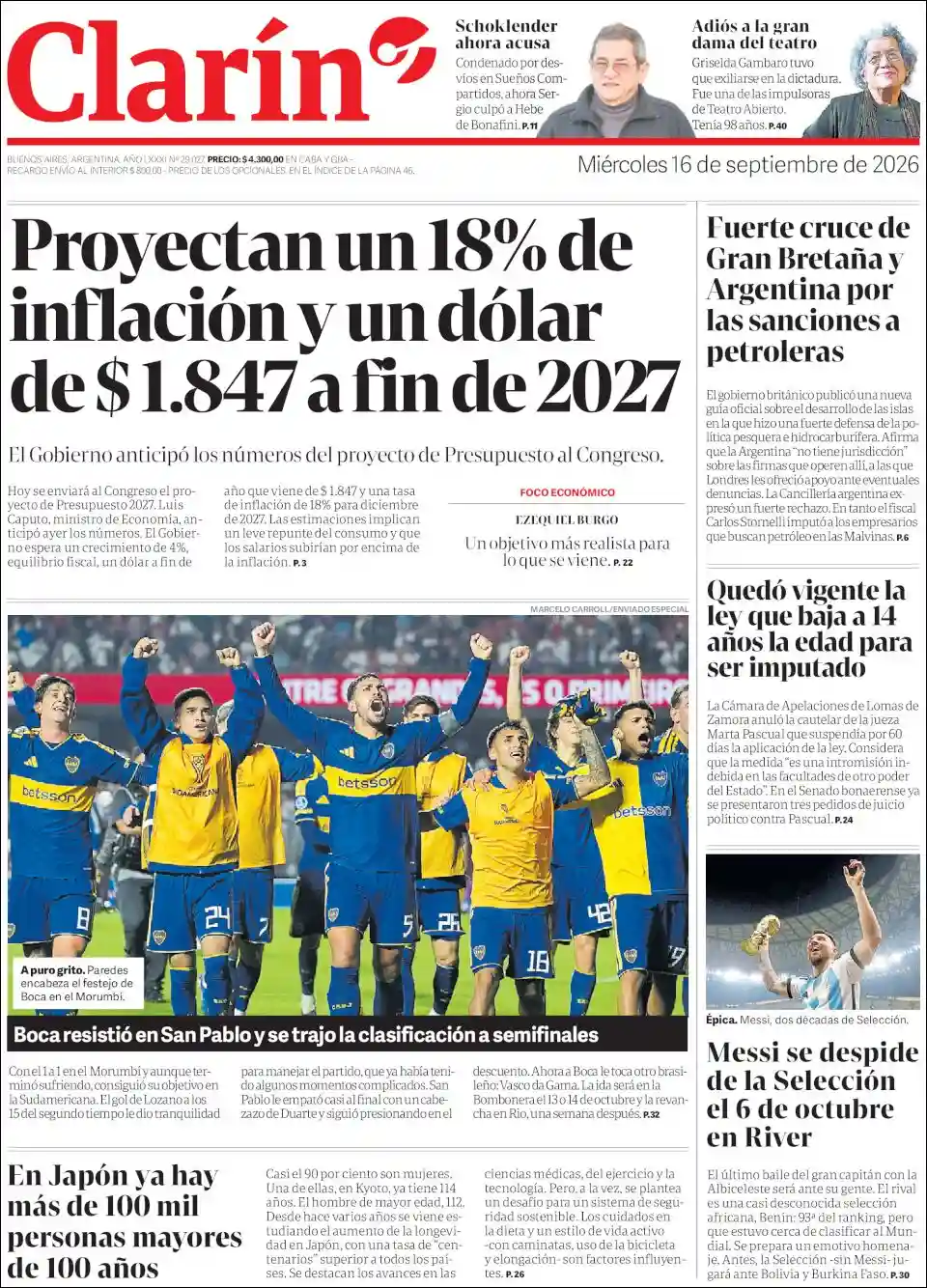 Estudios Max | PORTAL VOZ - Tapa del diario Clarin