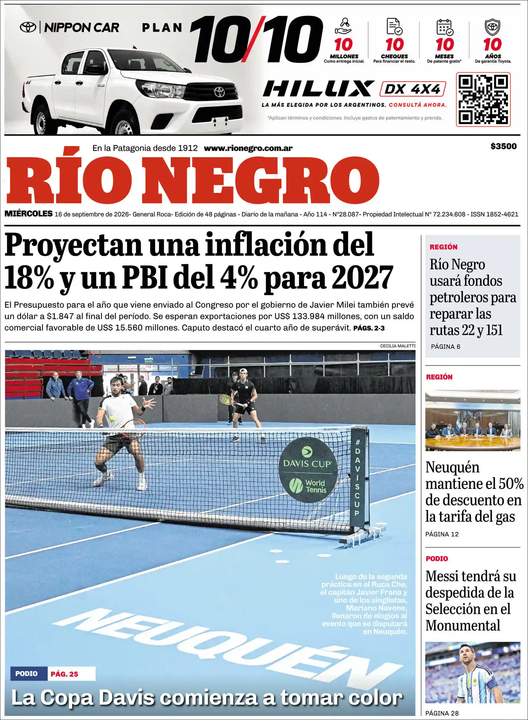 Estudios Max | PORTAL VOZ - Tapa del diario Rio Negro