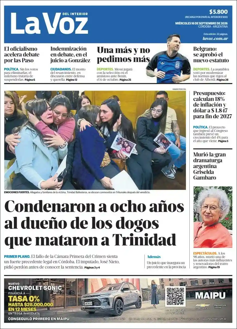 Estudios Max | PORTAL VOZ - Tapa del diario La Voz