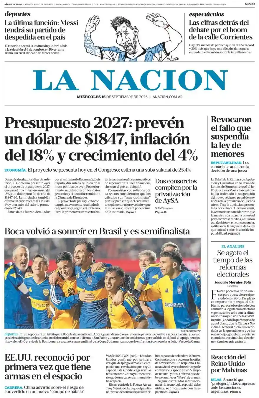 Estudios Max | PORTAL VOZ - Tapa del diario Nacion