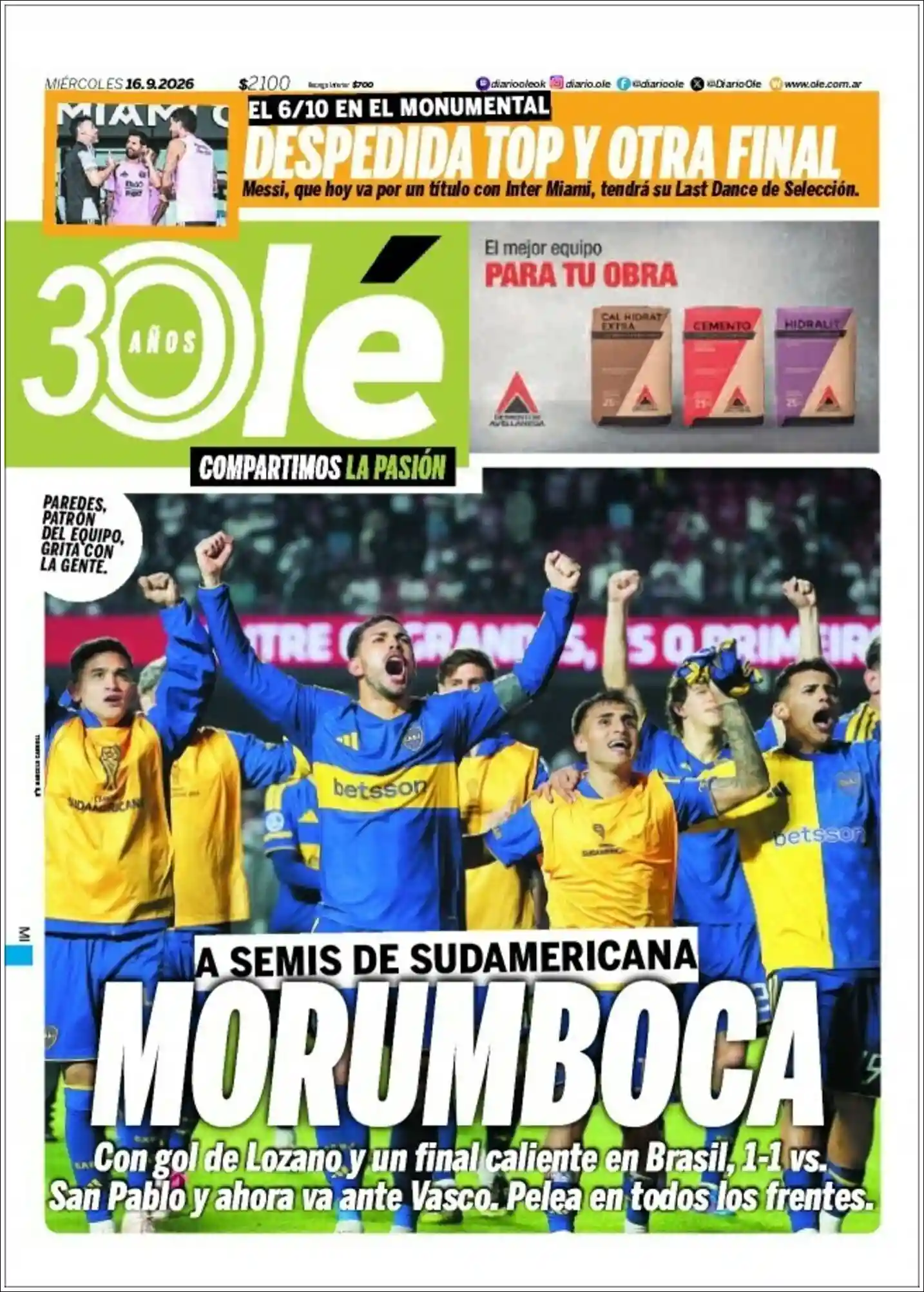 Estudios Max | PORTAL VOZ - Tapa del diario Ole